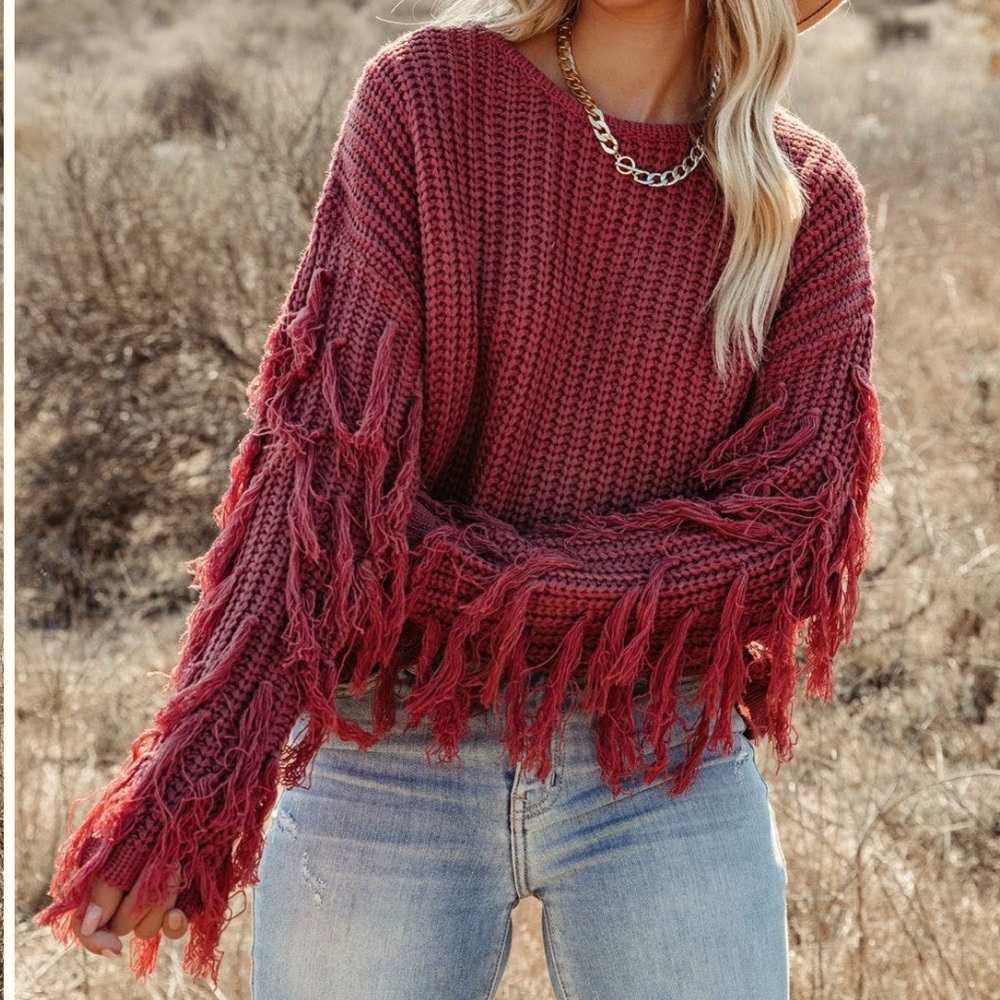 Vici Bowman Fringe Knit Sweater
